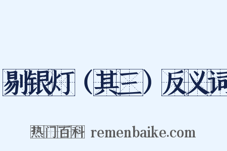 剔银灯（其三）反义词是什么意思的图片